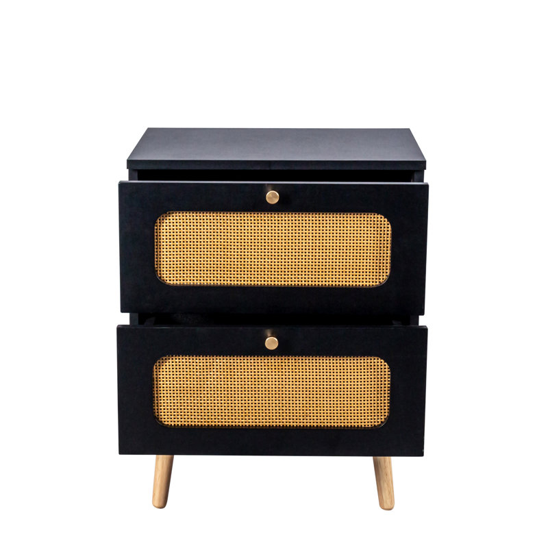 2-Drawers  Rattan Nightstand