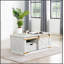 Table basse de style rustique blanc antique avec tiroir et tablettes ouvertes pour un décor de salon élégant
