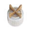 Pot à fleurs 8 "à chevrons avec support en bois, beige