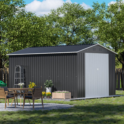 8 ft. W x 12 ft. D Metal Storage Shed with Lockable Doors and Vents -  HOGYME, HG61K1343-F01