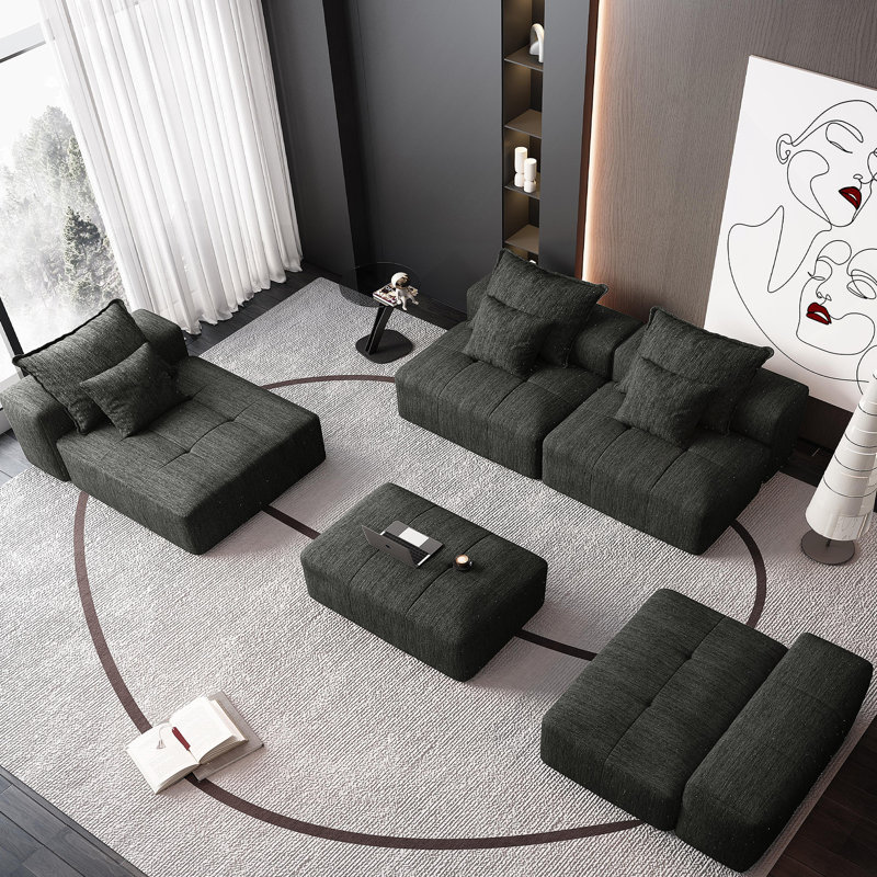 Canapé modulaire surdimensionné Modern, Noir