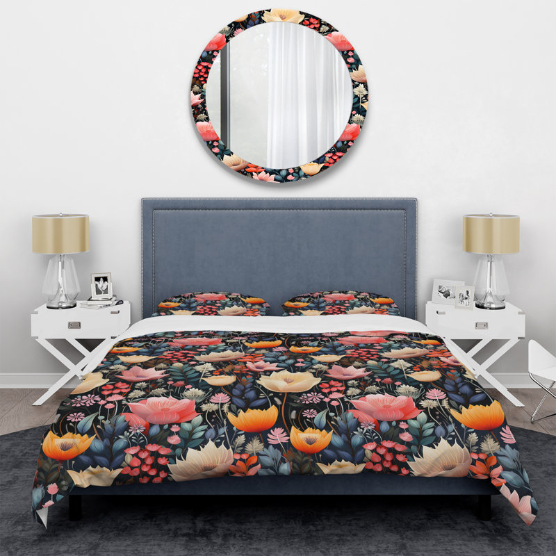 Ensemble de housse de couette Whimsical Bohemian Bliss, Housse de couette simple + 1 taie décorative stan