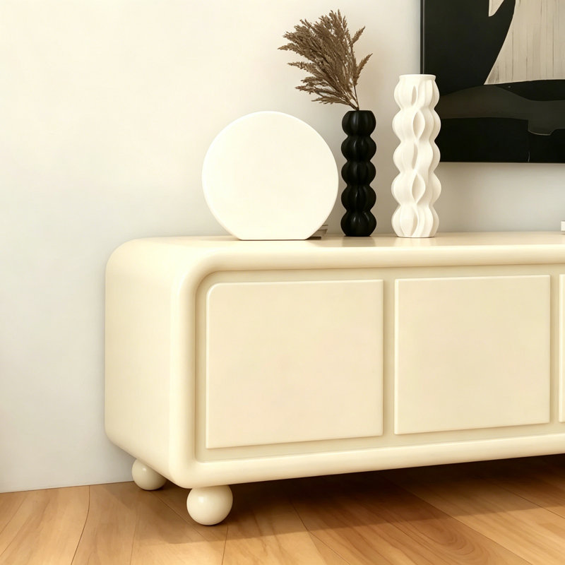 Meuble télé moderne et tendance de style crème, Blanc cassé
