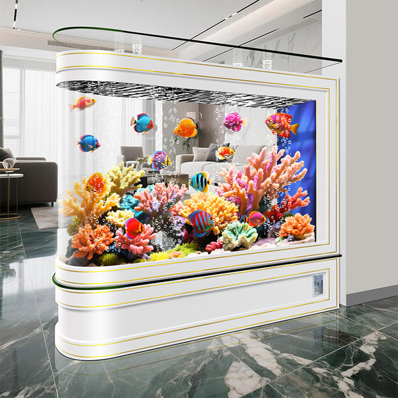 Réservoir d'aquarium moderne en bois manufacturé de 125 à 135 gallons Eco, 47.24, White