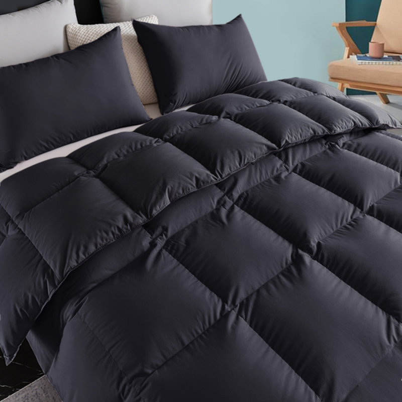 All Season Quilted Comforter-Cozy Soft Washed Microfiber Down Alternative Duvet-Machine Washable, King Comforter, Gray