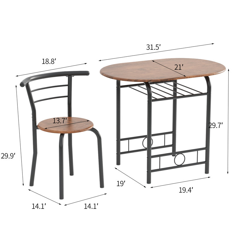 Creaser 1-Person Four Leg Oval Dining Set | Wayfair