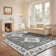 Non-Slip Machine Washable Oriental Gray/White Area Rug