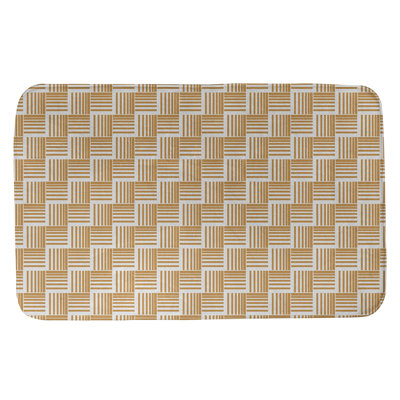 Tapis de bain géométrique antidérapant rectangulaire à rayures baskettressées