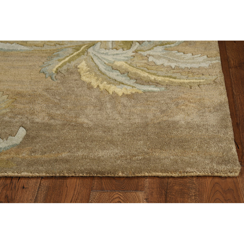 Tapis en laine touffeté à la main Murray, Tapis de couloir beige