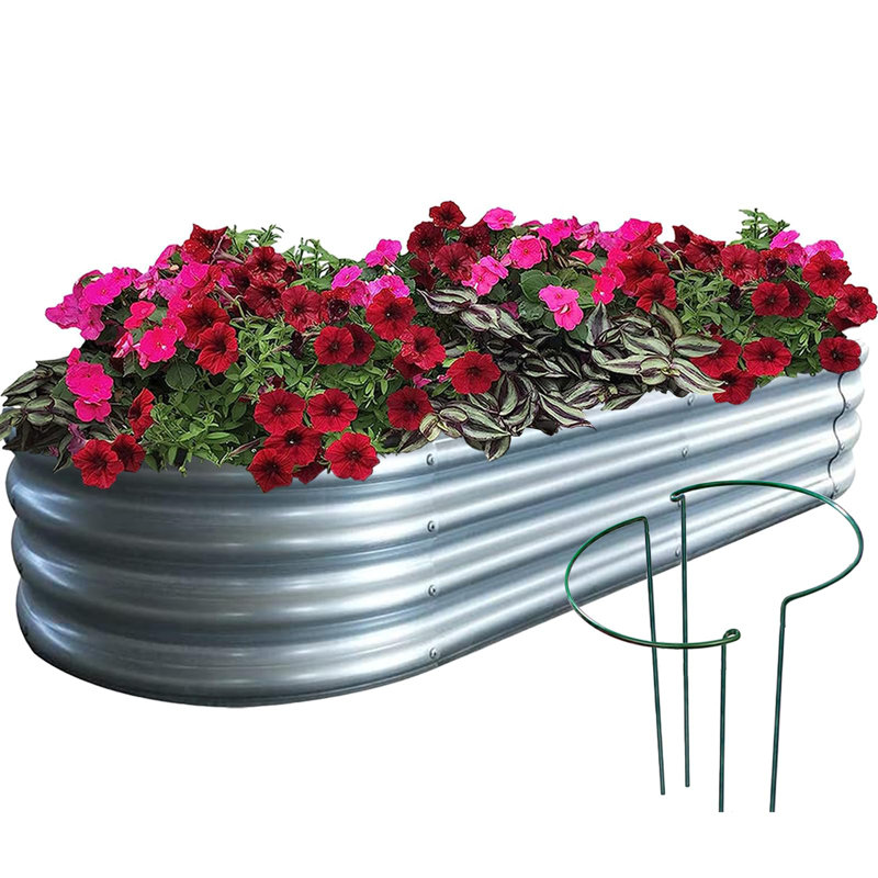 Lit de jardin surélevé galvanisé pour l'extérieur, H 12 po x l 48 po x P 24 po
