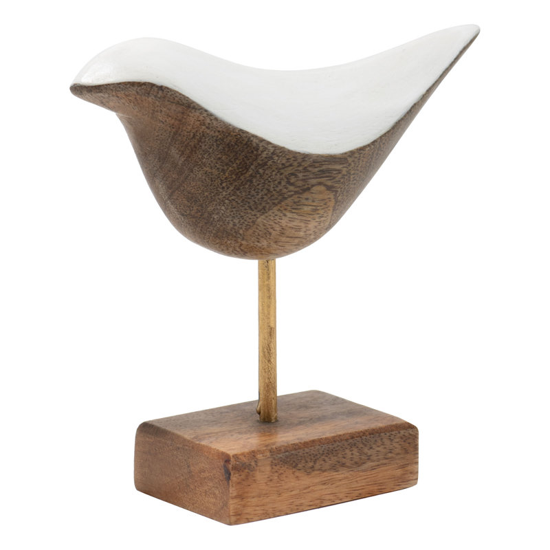 Multicolored Handcarved Mango Wood Bird Figurine