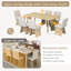 Ensemble de table de salle à manger moderne 7 pièces avec 6 chaises rembourrées-472291049-472291050