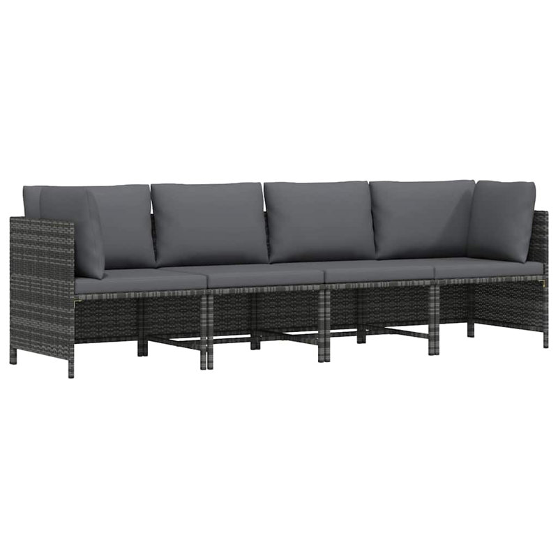 Rathulf Patio Sofa with Cushions, Gray, Gray
