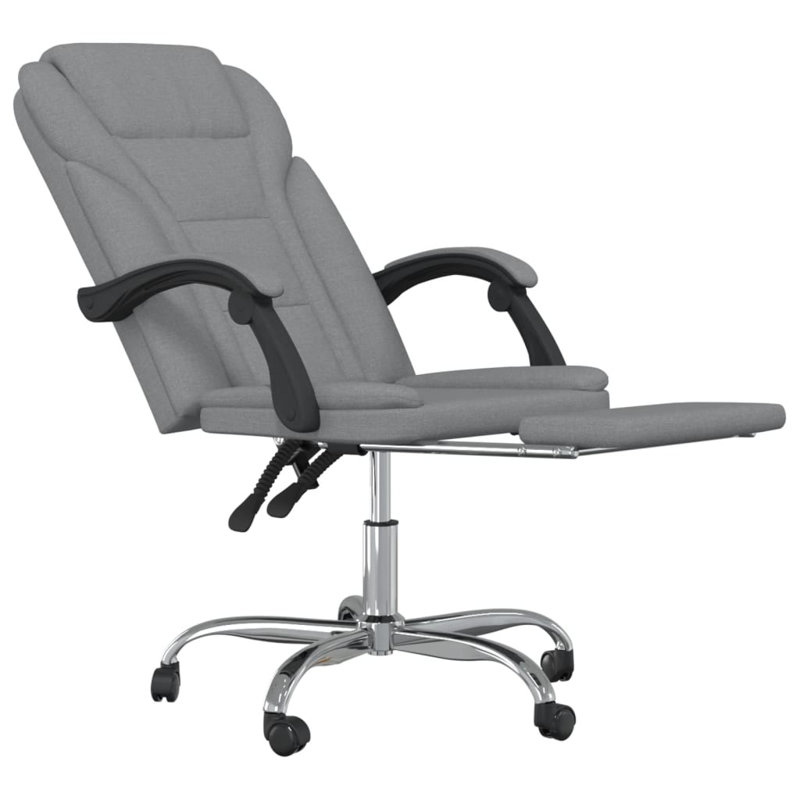 Reclining Office Chair Fabric Chair Furniture, Light Gray