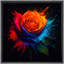 "Abstract Color Splash Rose Flower", art botanique contemporain, impression sur toile encadrée-126030950-126030951