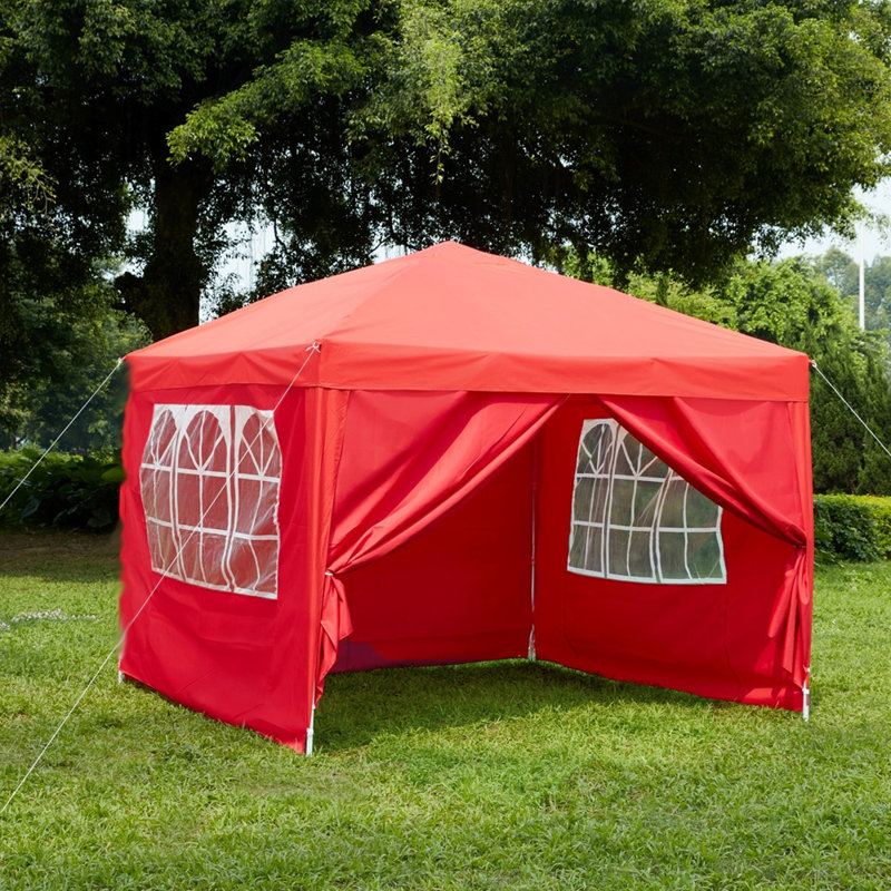 Deitz 3 x 3m Metal Pop-Up Party Tent, Red