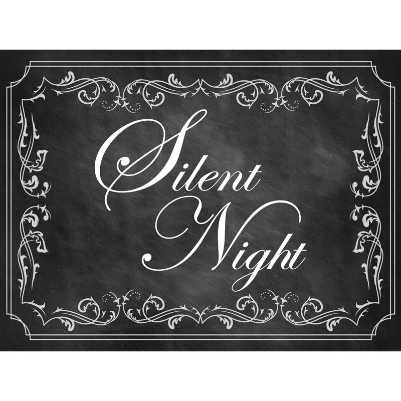 Plaque en métal «Silent Night Christmas», H 11,5 po x l 15,5 po x P 0,04 po