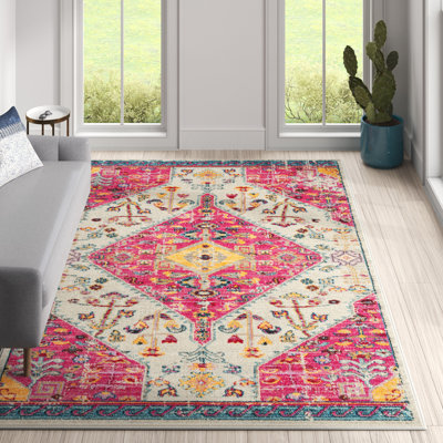 Katie Oriental Cream/Pink Area Rug
