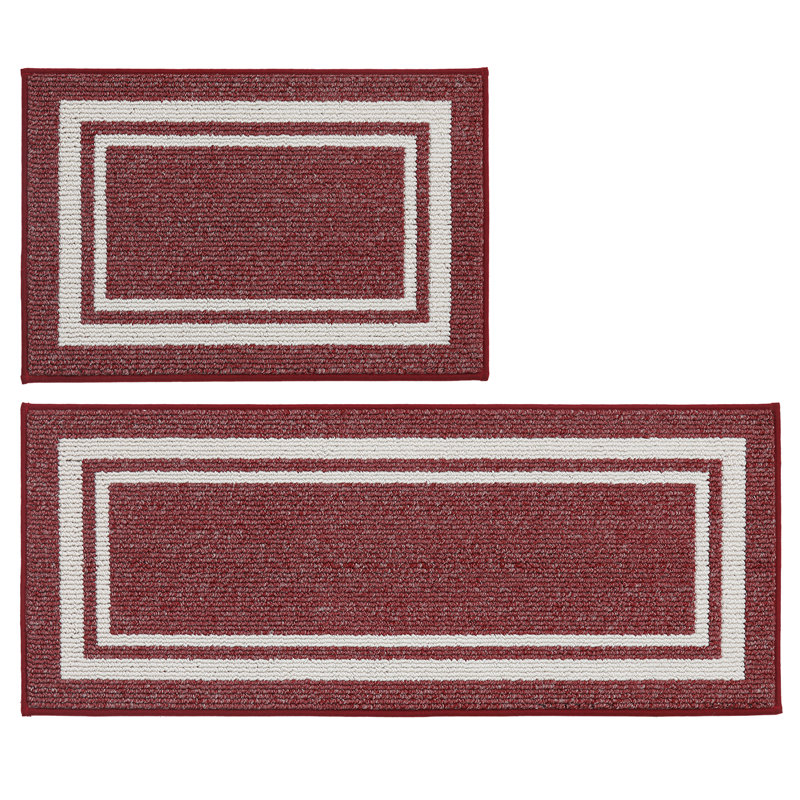 Caylon Machine-washable Anti-Fatigue Mat, Red, Rectangle 60cm x 90cm + 60cm x 150cm