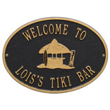 Personalized Tiki Hut Plaque Wall Décor