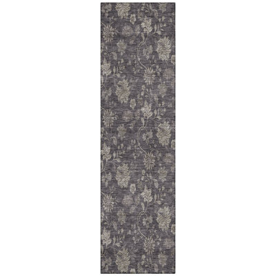 Washable Floral Indoor / Outdoor Rug