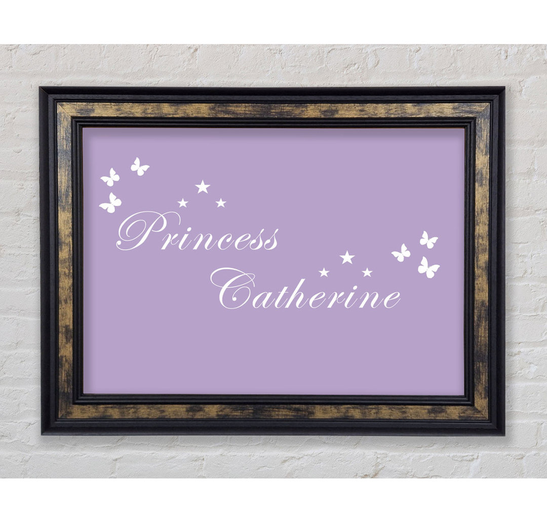 Girls Room Quote Your Own Name Princess Grey - Einzelne Bilderrahmen Kunstdrucke