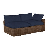 Montecito 75.25" Wide Outdoor Wicker Left Hand Facing Loveseat with Cushions