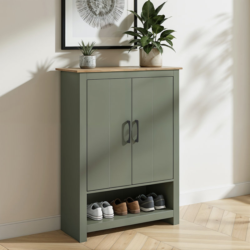 Limestone 3ft Shoe Cabinet, Kale Green