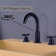Circular Double Cross Handles Widespread Bathroom Faucet