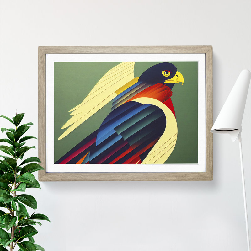 Abstract Eagle Bird Vol.1 - Framed Print, 34cm H x 46cm W x 2cm D, Oak