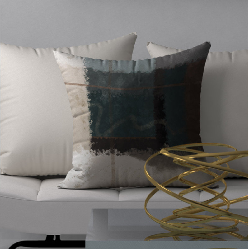 Abstract Reversible Throw Pillow, 24" x 24"