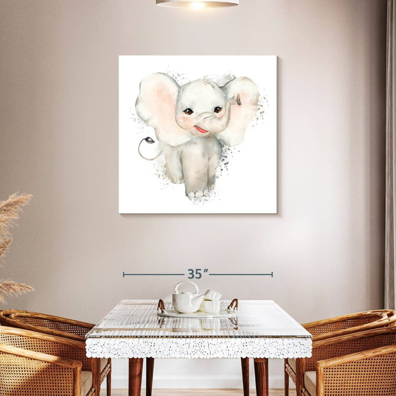Crowle Baby Elephant Splatter, 36" H x 36" W