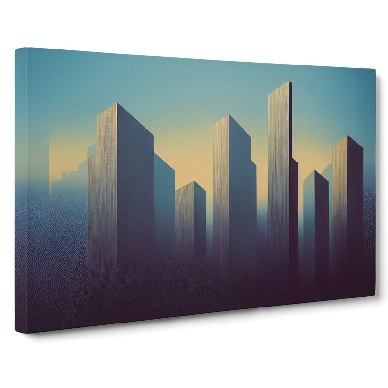Bright Skyscraper Skyline - Wrapped Canvas, 40cm H x 60cm W x 3cm D