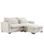 Canapé modulaire en velours côtelé confortable pour le salon avec coussins et accoudoirs ronds, canapé-lit en velours côtelé moderne avec repose-pieds profonds et repose-pieds (beige, 2 places)-1810333022