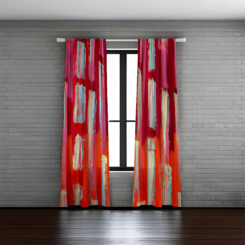 Paire de rideaux semi-transparents en polyester Anndria, L 40 po x L 82 po