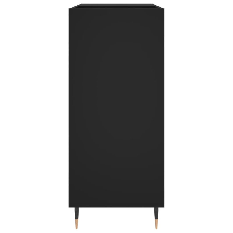 Record Cabinet 84.5 x 38 x 89 cm Engineered Wood, Black