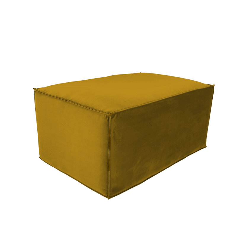 Microfiber & Vinyl Overstuffed 36" x 24" Rectangle Ottoman, 16"H, Dijon
