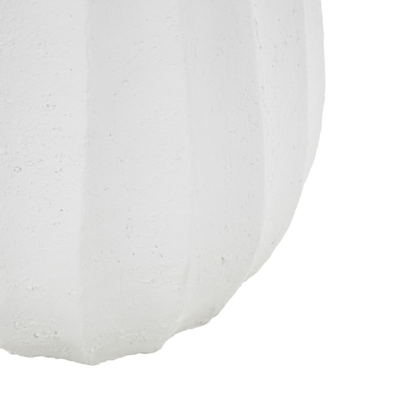 Magnesium Oxide Wide Vase With Carved Grooves