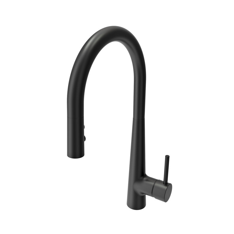 Robinet de cuisine rétractable Lugan 2.0, Noir mat