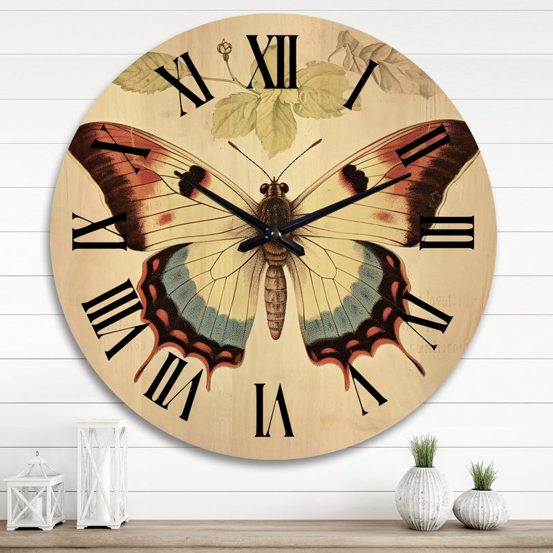 Horloge murale en bois massif Stefon, Très grand