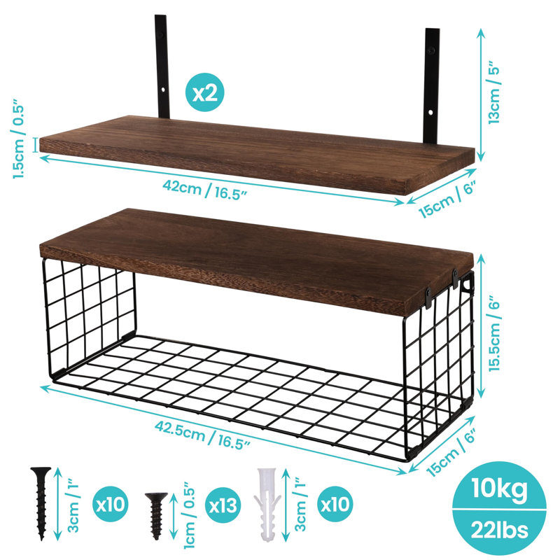 Ryne 3 Piece Accent Shelf, Brown