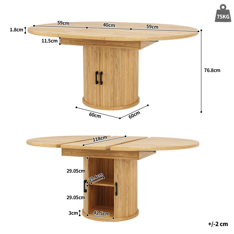 Extendable Round Dining Table