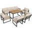 Modular Outdoor Garden Set - Waterproof Cd Polyester, Handwoven Rope, 8Cm Cushions, Corner Bench