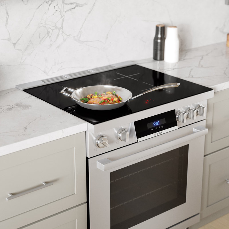 30" Bosch 800 Series Industrial-Style Induction Range