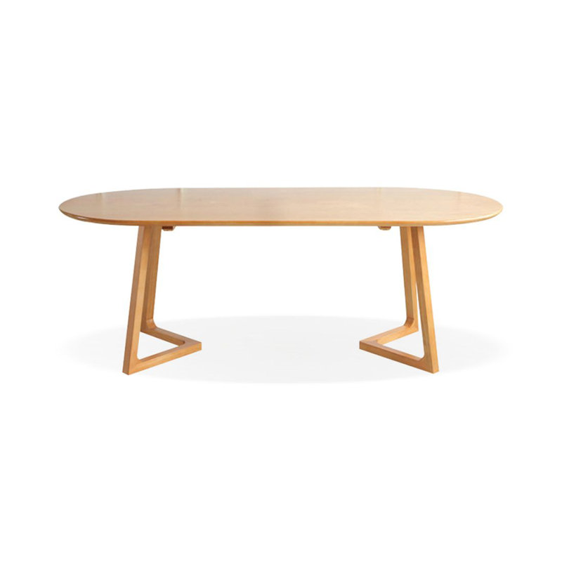 Bureau ovale en bois massif, 29.53" H x 86.61" W x 35.43" D