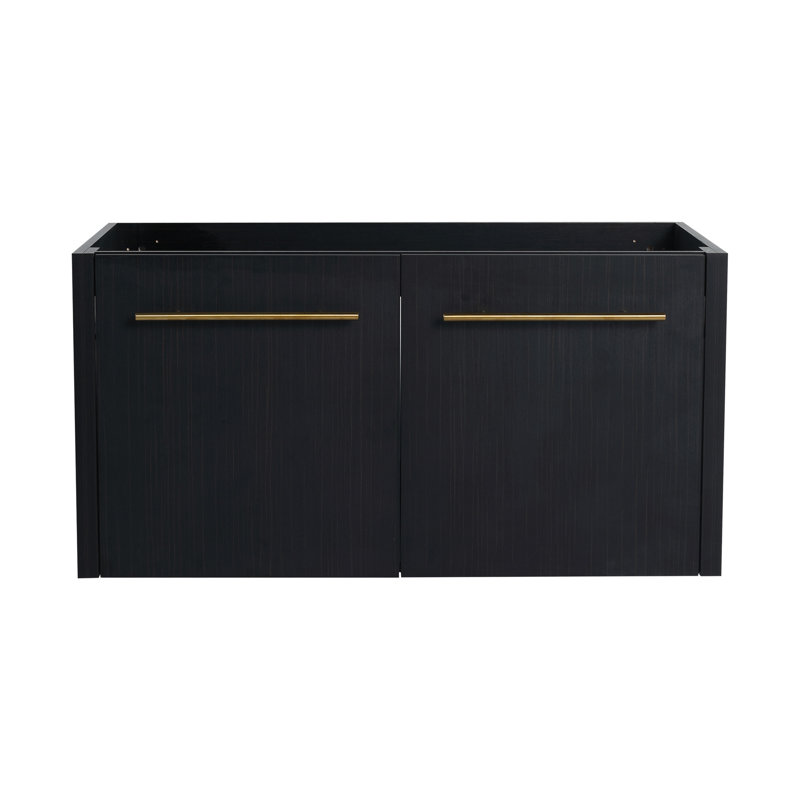 Meuble-lavabo noir châtaignier noir de 36 po, modèle moderne avec de nombreuses options de rangement, 36"