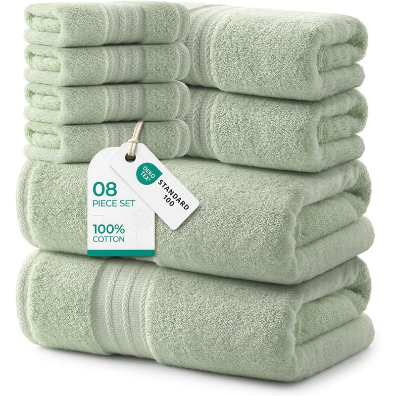8-Piece quick drying towels set