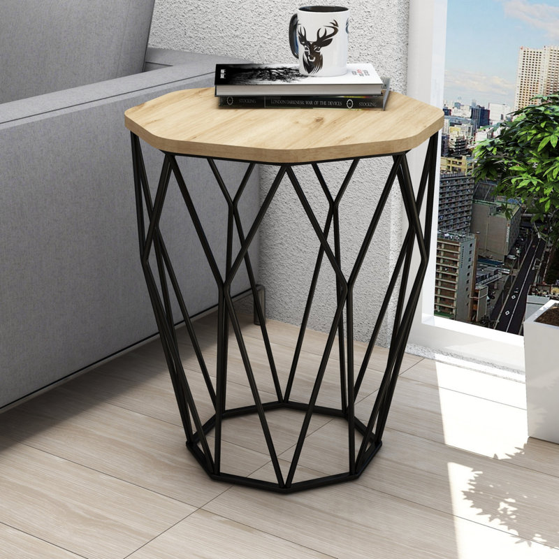 Arval Pedestal End Table, Oak