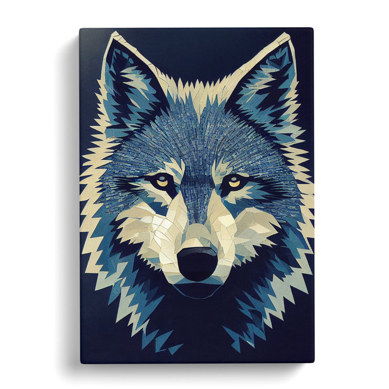 CAN-V0523-2915X Wolf Mosaic - Wrapped Canvas Print, 60cm H x 40cm W