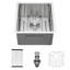 Évier de cuisine encastré 15 po - Évier de cuisine encastrable 15 po x 17 po x 10 po en acier inoxydable encastrable 16 jauges 10